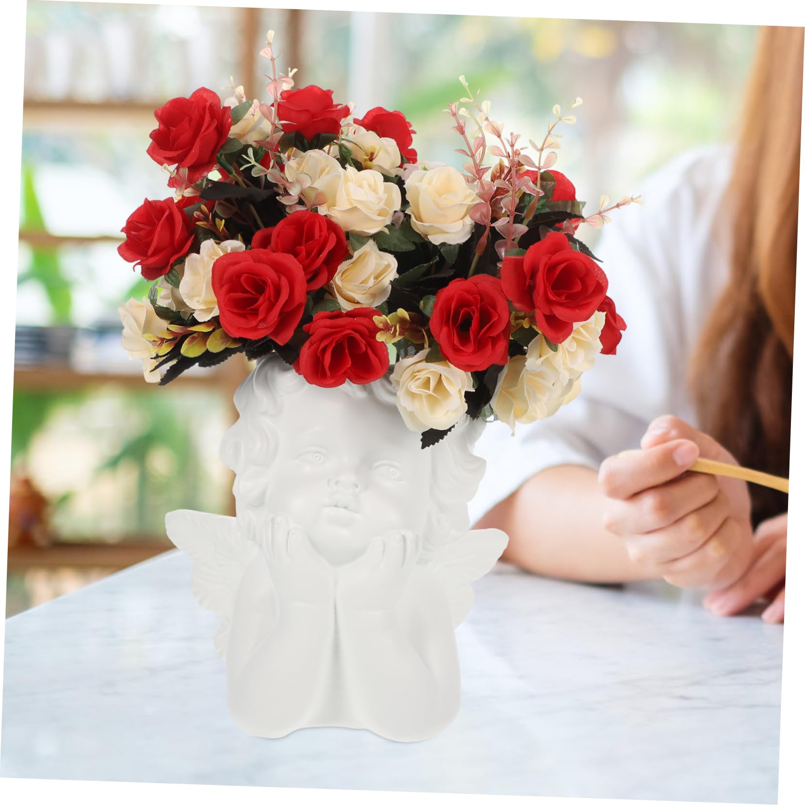 Amazon.co.jp: GAROZATION 天使の飾り付き樹脂製植木鉢 ロマンチックな